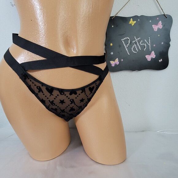 1479  VICTORIA'S SECRET  Very Sexy Strappy  Black Mesh Size Small NWT - Picture 2 of 4